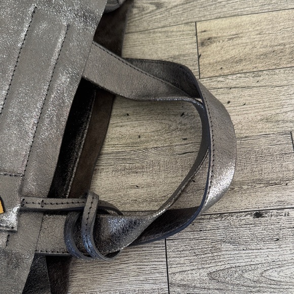 Furla Metallic Silver Leather Tote Bag EUC - Picture 9 of 15